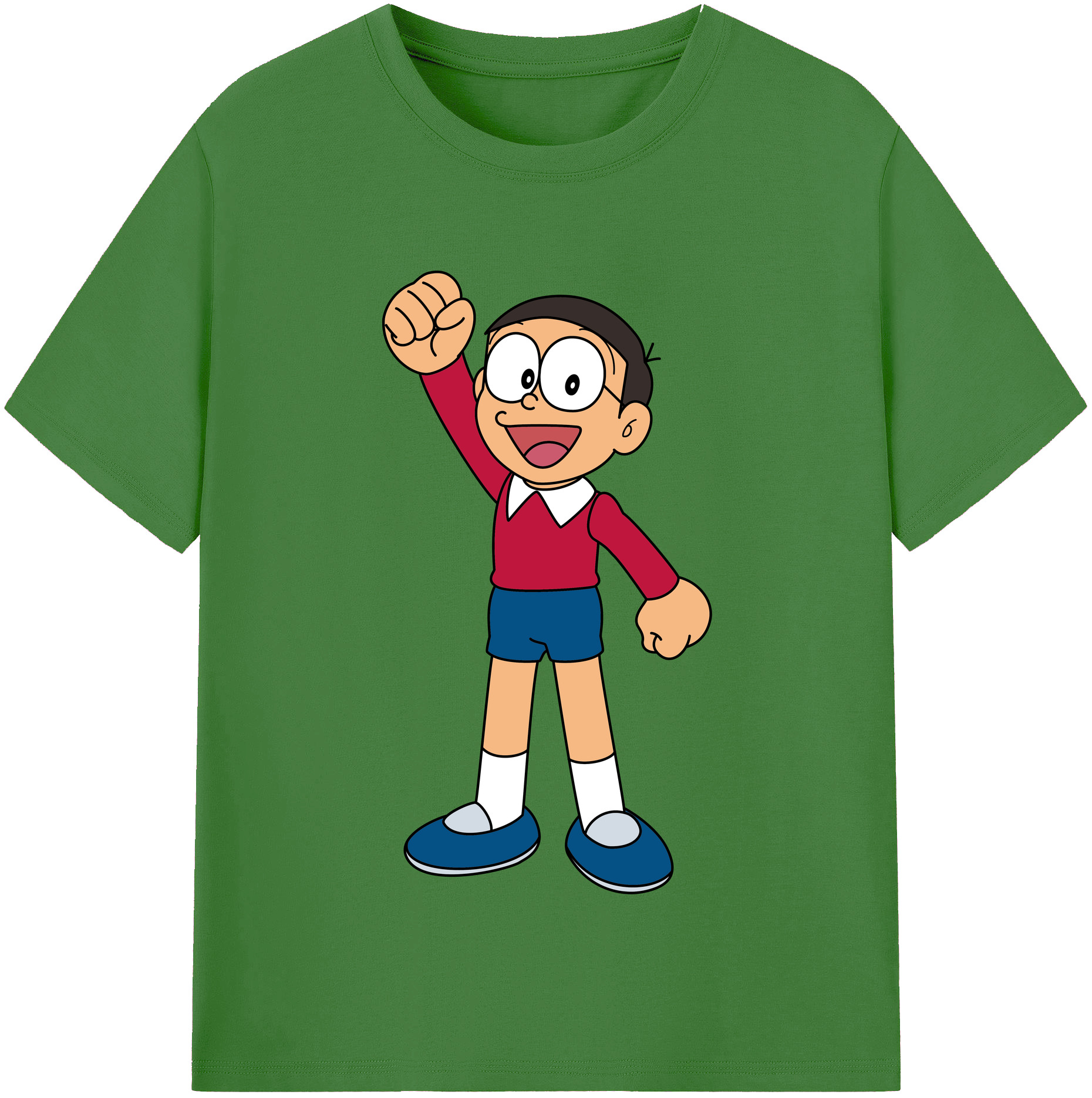 （画像用） ドラえもん 野比 のび太 Doraemon Nobita Nobi レディースカジュアルプリントTシャツ（綿100％）